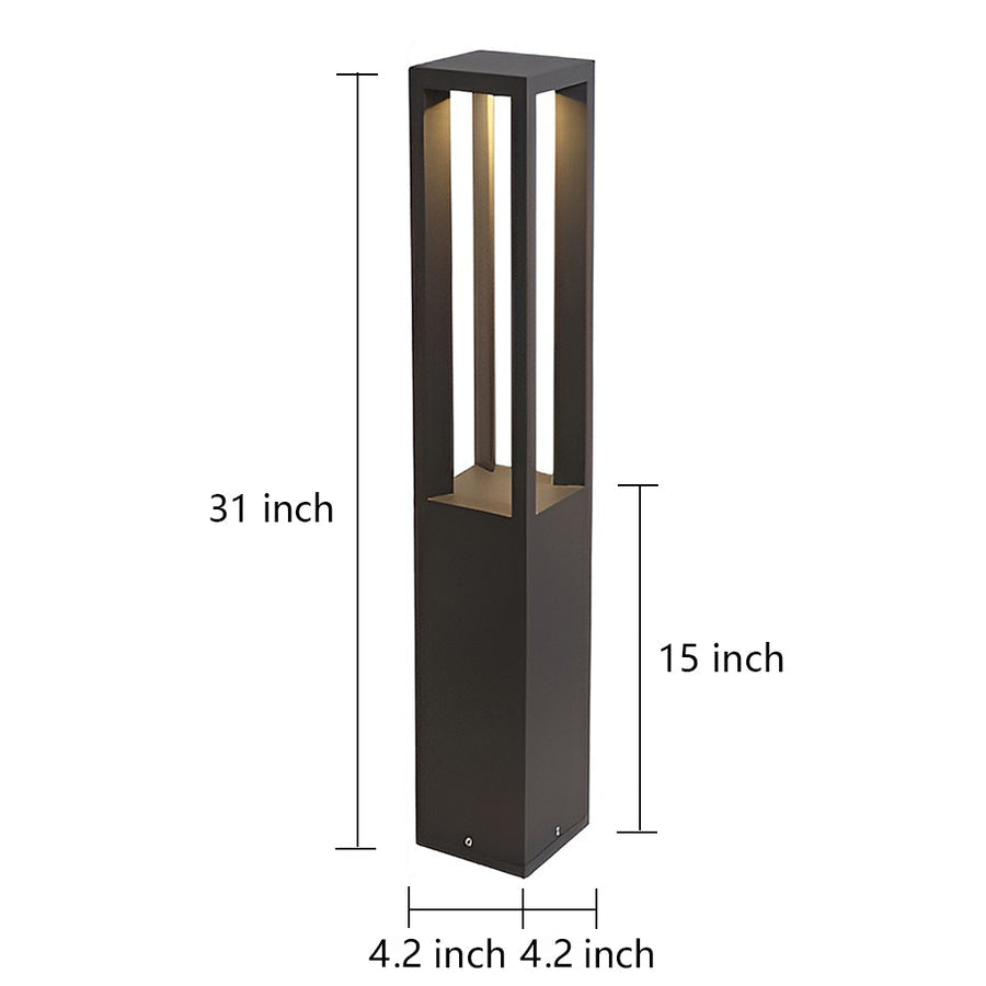 Modern LED Bollard Light for Pathways & Gardens | Black Aluminum