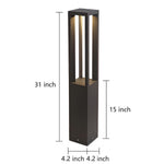 Modern LED Bollard Light for Pathways & Gardens | Black Aluminum