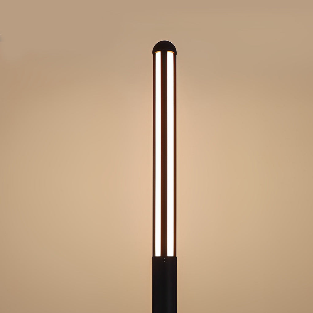 Modern Tall Garden Bollard Light | Minimalist Black Aluminum LED Pathway Lamp