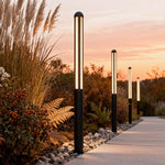 Modern Tall Garden Bollard Light | Minimalist Black Aluminum LED Pathway Lamp