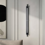 Linear LED Wall Sconce in Black with Up-Down Illumination for Modern Hallways