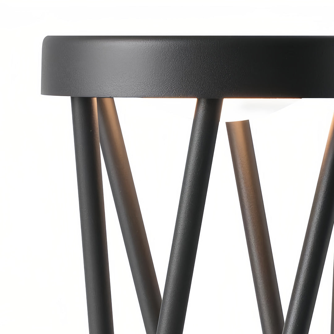 Outdoor Bollard Path Lights in Sand-Black Aluminum with Warm LED Glow