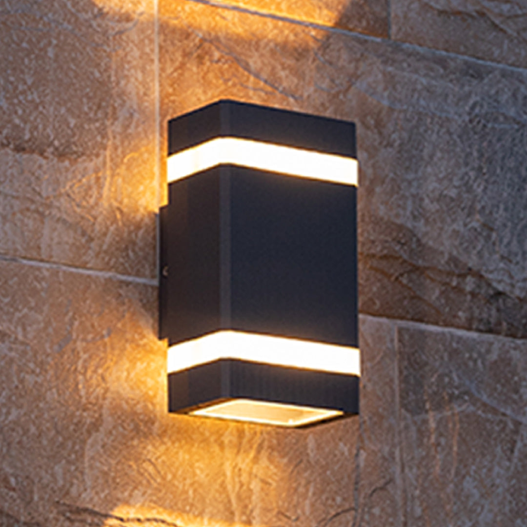 Modern Industrial Outdoor Wall Light with Up and Down Illumination