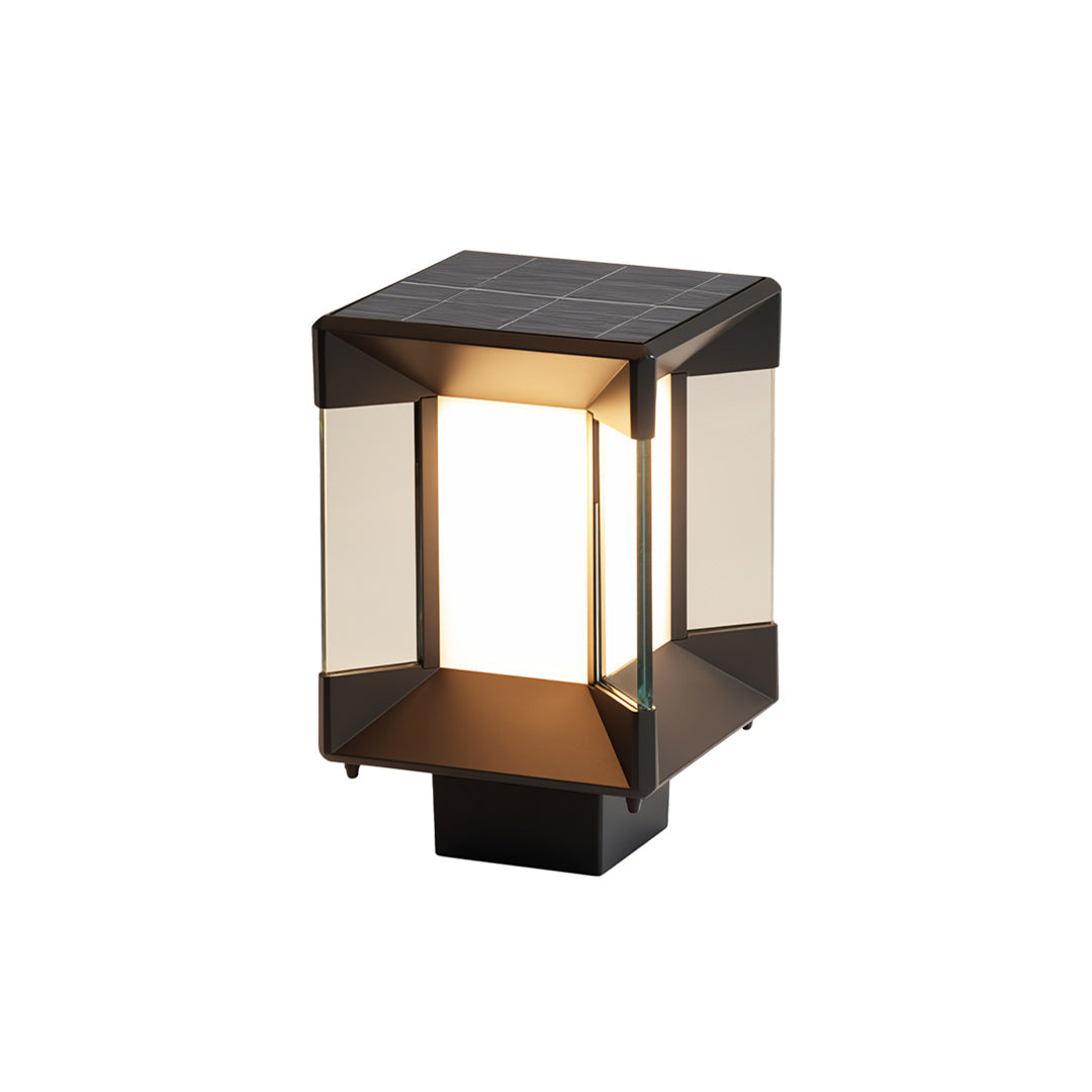 Modern Minimalist Outdoor Pillar Light in Sand Black Aluminum