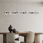Linear LED Pendant Light in Black or Gold, Modern Nordic Chandelier for Dining and Living Spaces