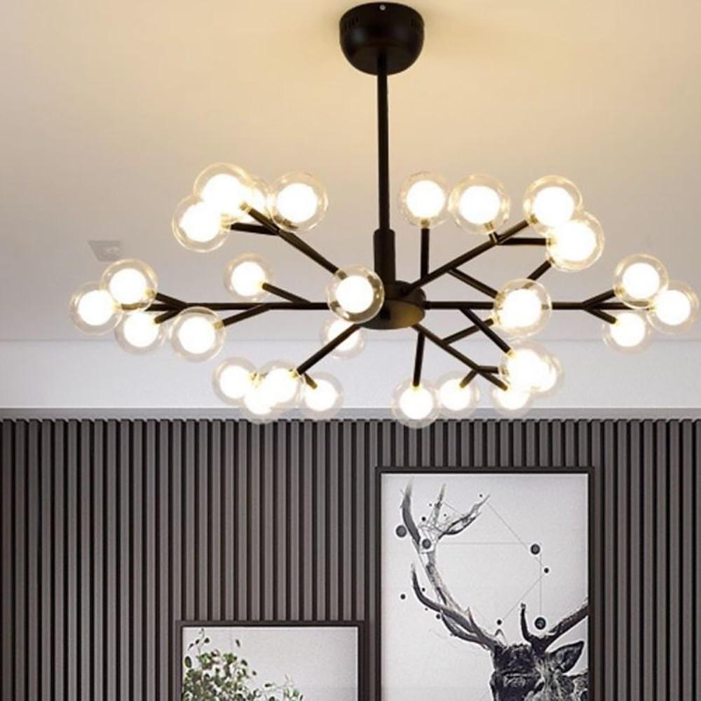 Novelty Iron Chandelier With 30 Light Glass Orbs Bubble 33 Wide Led Lighting