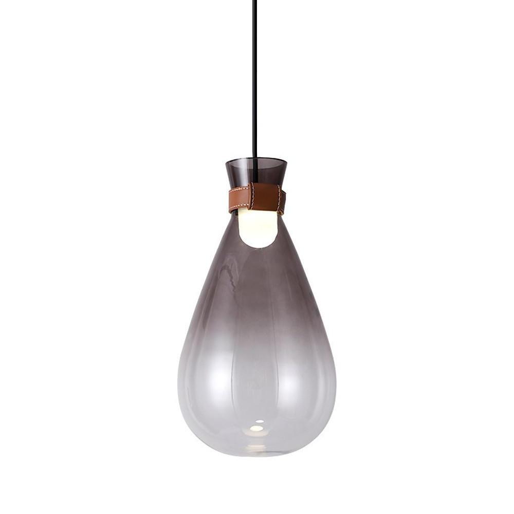 Artisan Teardrop Pendant Light in Smoke Grey or Clear Glass