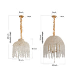 Teardrop Crystal Chandelier in Gold Finish, French-Inspired Ceiling Light