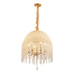 Teardrop Crystal Chandelier in Gold Finish, French-Inspired Ceiling Light