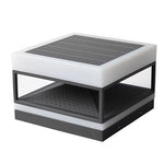Modern Outdoor Pillar Top Light in Black Stainless Steel