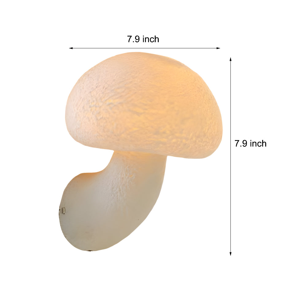 Mushroom Wall Sconce in Resin with Warm LED Glow