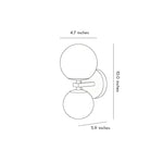 Italian Brass Up and Down Moon Wall Sconce with Marble Shade