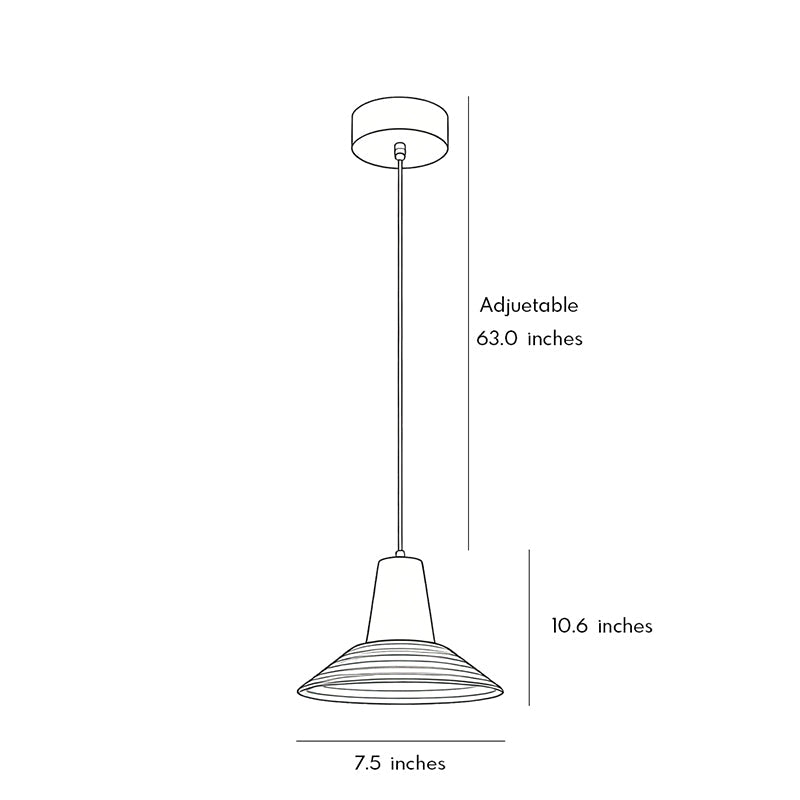 Aurora Glass Cone Pendant Light in Gold Brass, Nordic Minimalist Ceiling Lamp