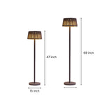 Handwoven Linen Outdoor Floor Lamp with Solar and Plug-In Options