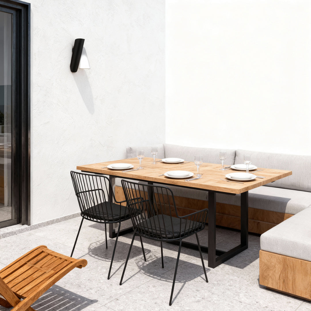 Geometric Up and Down Outdoor Wall Light in Stainless Steel