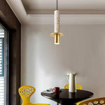 Cylindrical LED Pendant Light with Glass Shade for Modern Interiors
