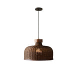 Handwoven Rattan Pendant Light with Wabi-Sabi Zen Aesthetic