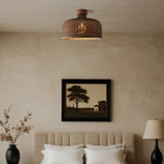 Handwoven Rattan Pendant Light with Wabi-Sabi Zen Aesthetic