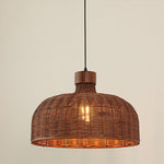 Handwoven Rattan Pendant Light with Wabi-Sabi Zen Aesthetic