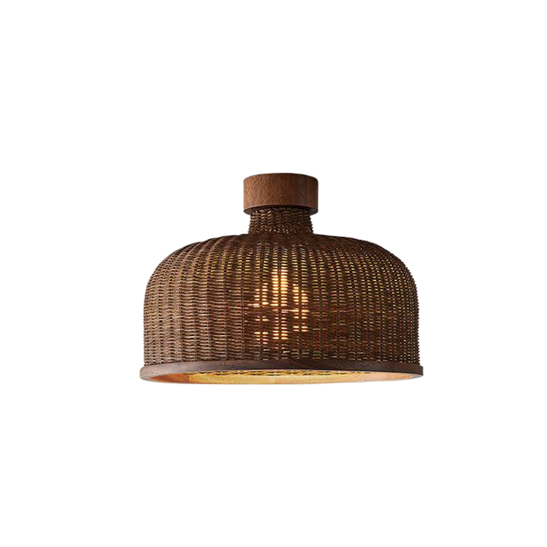 Handwoven Rattan Pendant Light with Wabi-Sabi Zen Aesthetic