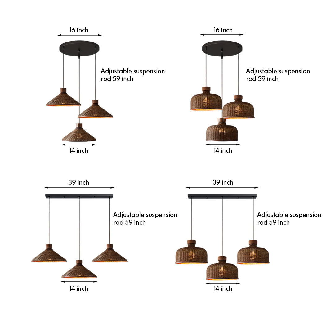Handwoven Rattan Pendant Light with Wabi-Sabi Zen Aesthetic