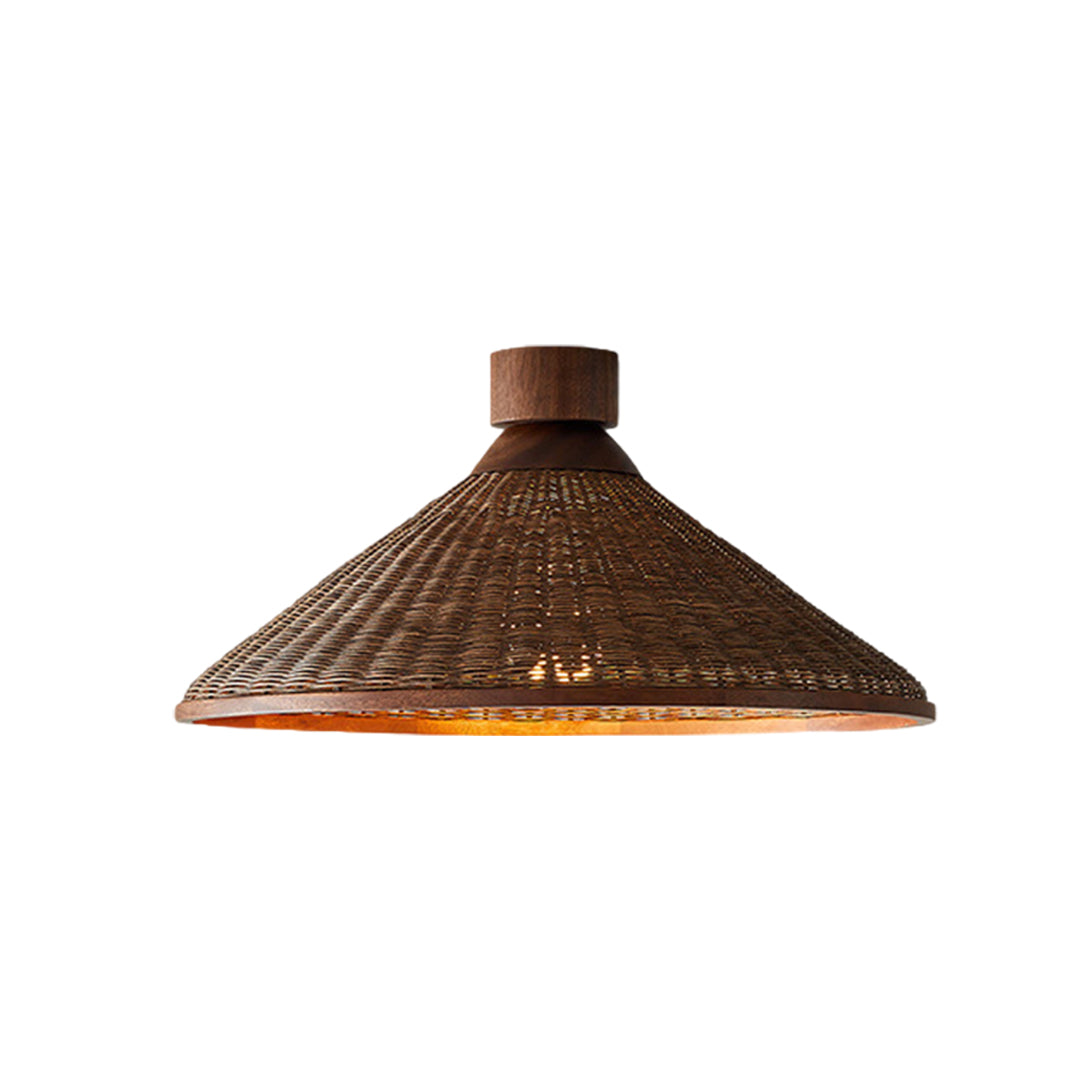 Handwoven Rattan Pendant Light with Wabi-Sabi Zen Aesthetic