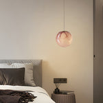 Aurelia Glass Globe Pendant Light in Purple Metal for Modern Interiors