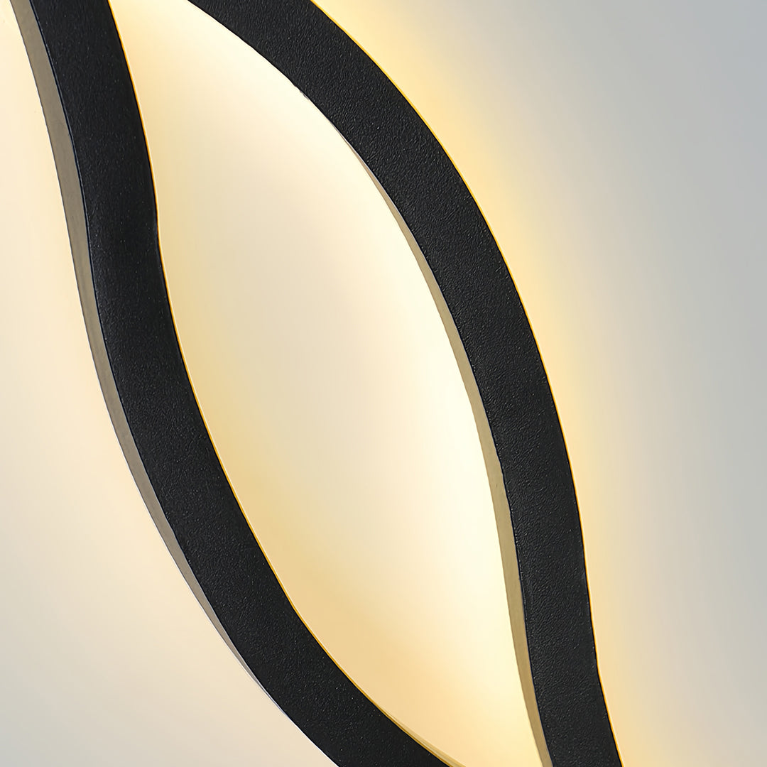 Modern Bedside Wall Sconce with Wavy Silicone Shade in Walnut or Black