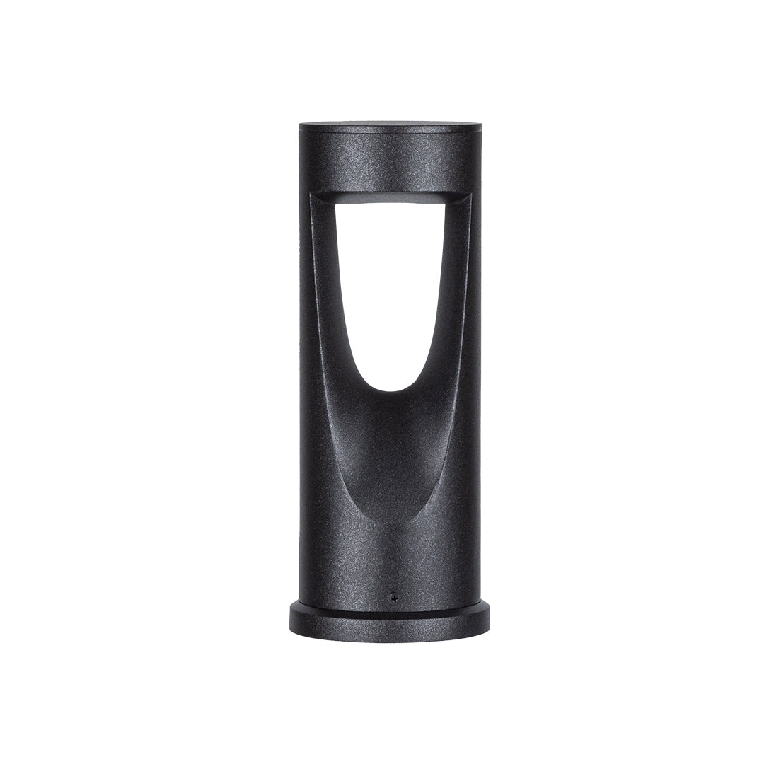Art Nouveau LED Bollard Light – Minimalist Outdoor Path Lighting in Matte Black