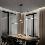 Linear Double Pendant Light in Brushed Black Aluminum