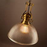 Nordic Textured Glass Pendant Light with Brass Accents, Adjustable Chain