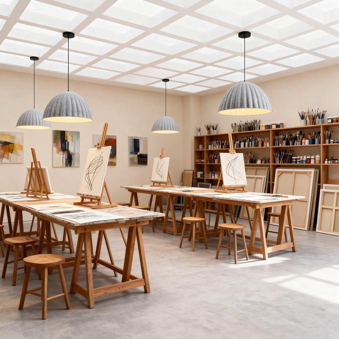 Nordic Pumpkin Felt Pendant Light with Acoustic Design