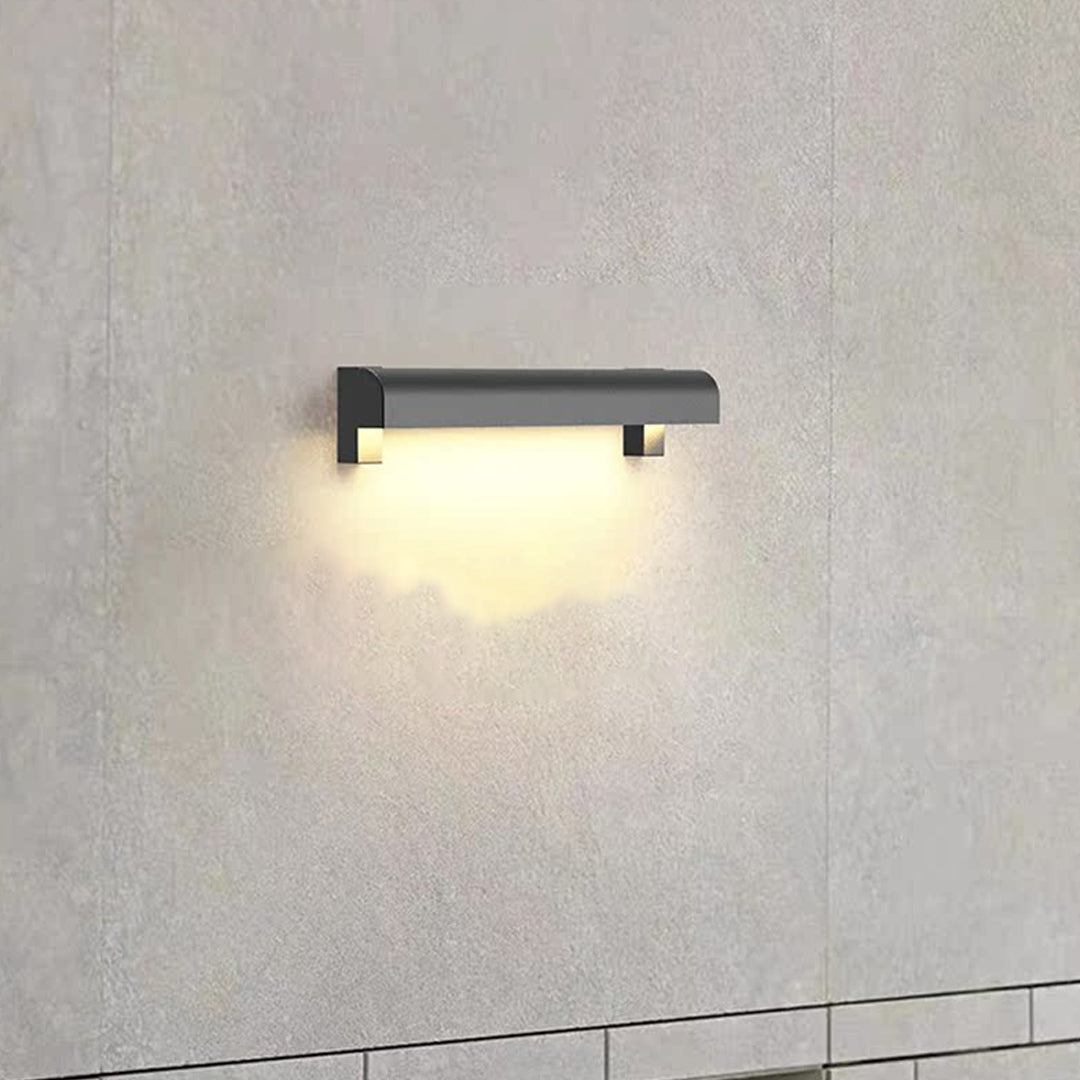 Modern Outdoor Wall Sconce with Black Stainless Steel and Warm LED Light