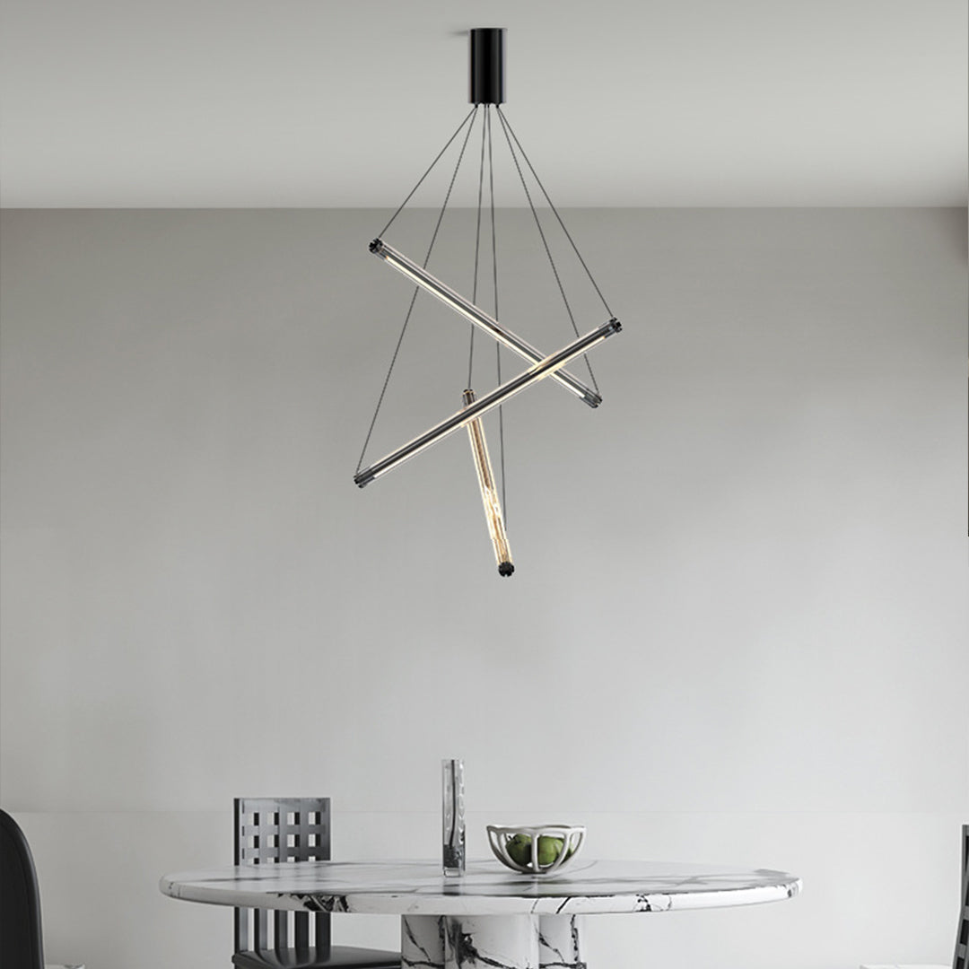 Nordic Minimalist LED Linear Chandelier for Modern Interiors