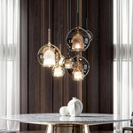Nordic Hand-Blown Glass Ball Pendant Light for Dining Room & Living Room