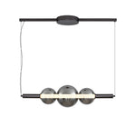 Aura Linear LED Pendant Light in Smoke Gray Glass for Kitchen Island