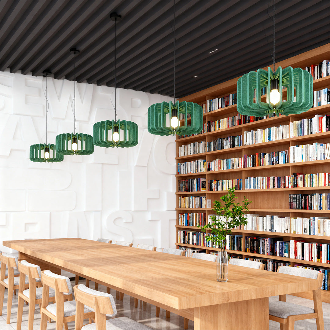 Acoustic Felt Pendant Light with Adjustable Chain – Modern Nordic Drum Shade