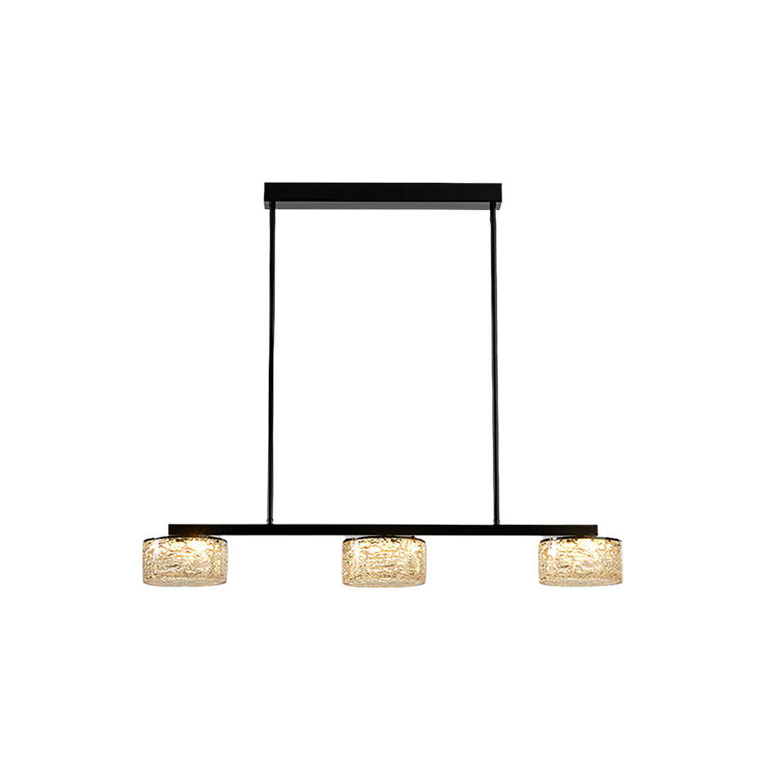 Linear LED Pendant Light in Black and Gold with Adjustable Height