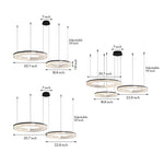 Lumière Ring Pendant Chandelier in Black and Crystal