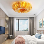 Aurelia Round Feather LED Flush Mount Ceiling Light – Nordic-Inspired Ambient Illumination
