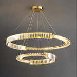 Modern Gold Crystal Ring Chandelier with LED Dimmable Lighting