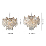 Tiered Crystal Chandelier Modern Gold Waterfall Ceiling Light
