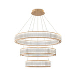 Aurelia Crystal Chandelier – Layered Gold Aluminum & LED Hanging Light