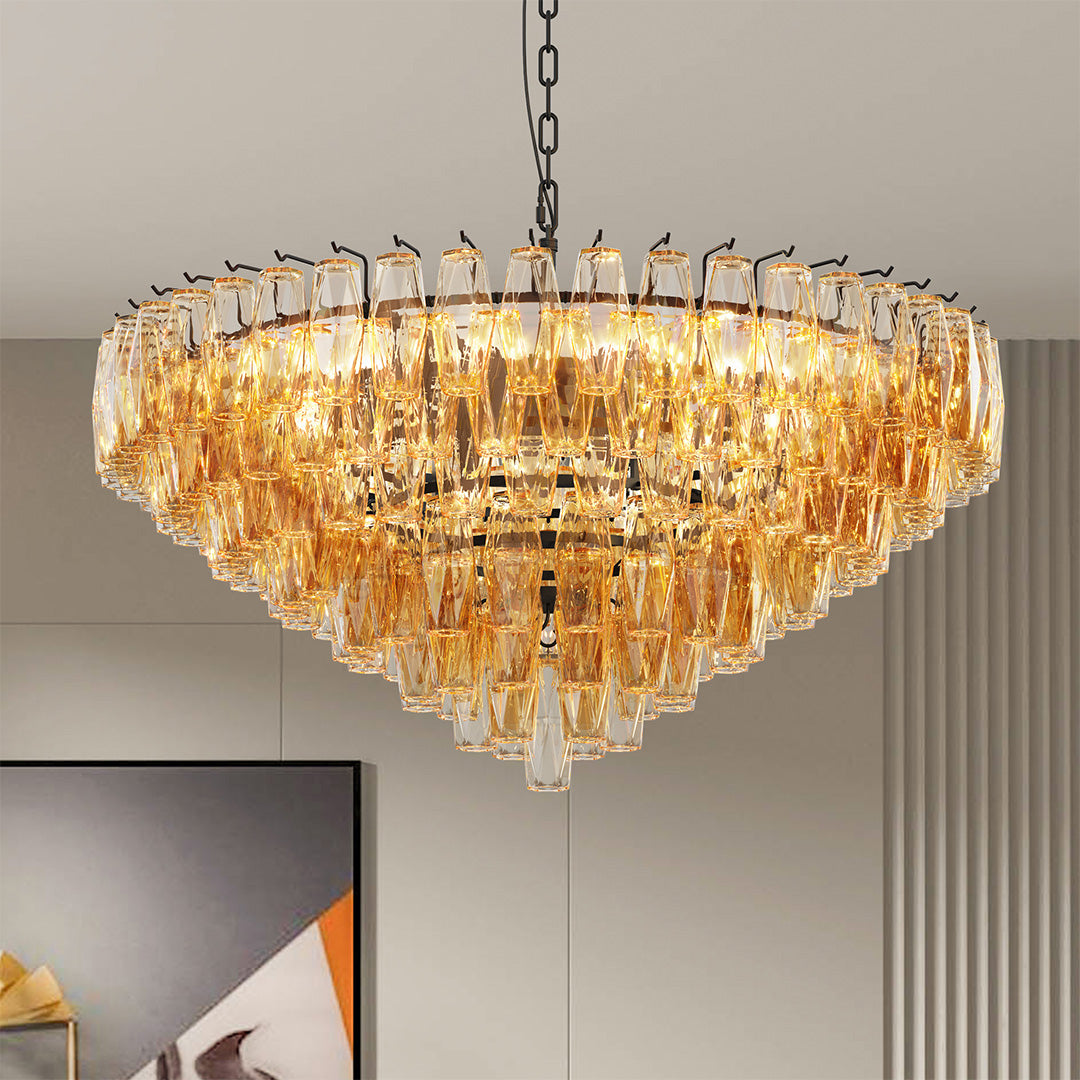 Modern Glass Pendant Chandelier 8-Light 10-Light American Luxury Ceiling Light