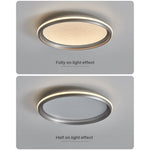 Lumina Silver LED Flush Mount Ceiling Light with White Acrylic Shade