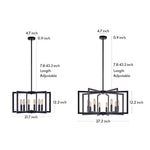 Industrial Candle Chandelier with Adjustable Height, 6 or 8 Lights