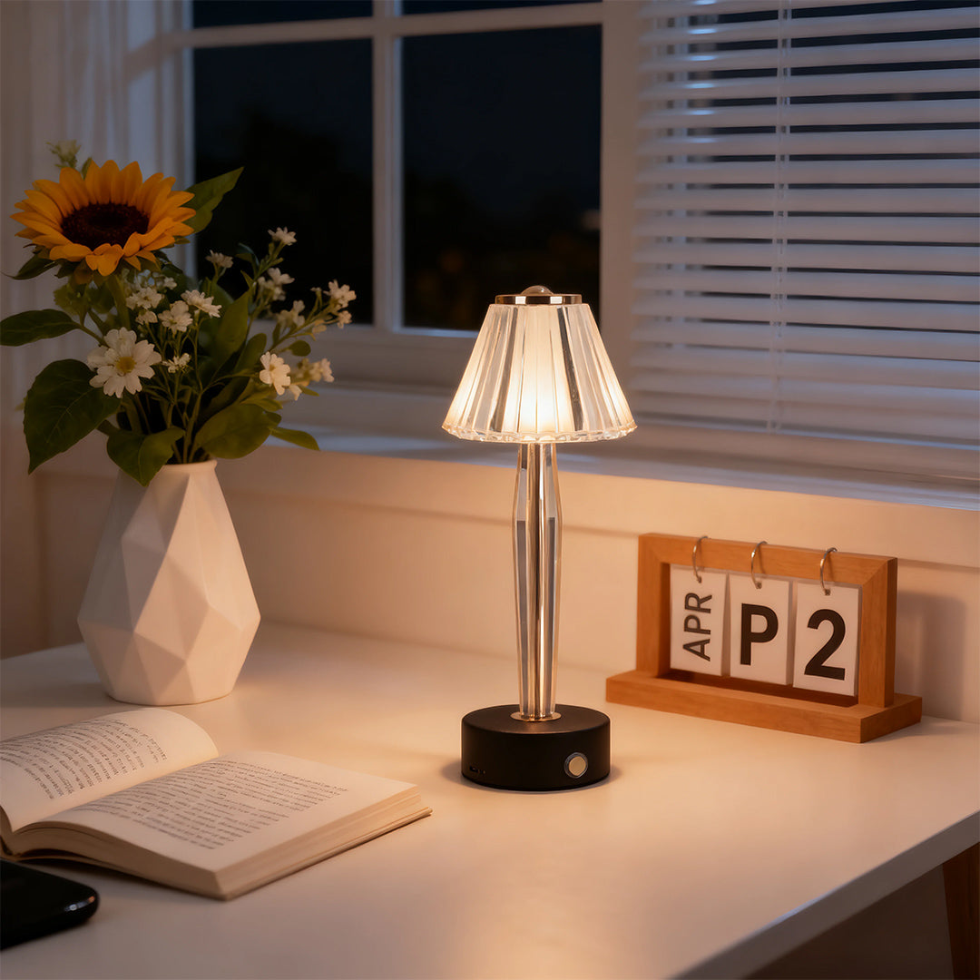 Classic Touch Table Lamp with USB Charging, Iron & Acrylic