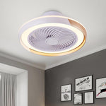 Modern Flush Mount Bladeless Ceiling Fan with Dimmable LED Light