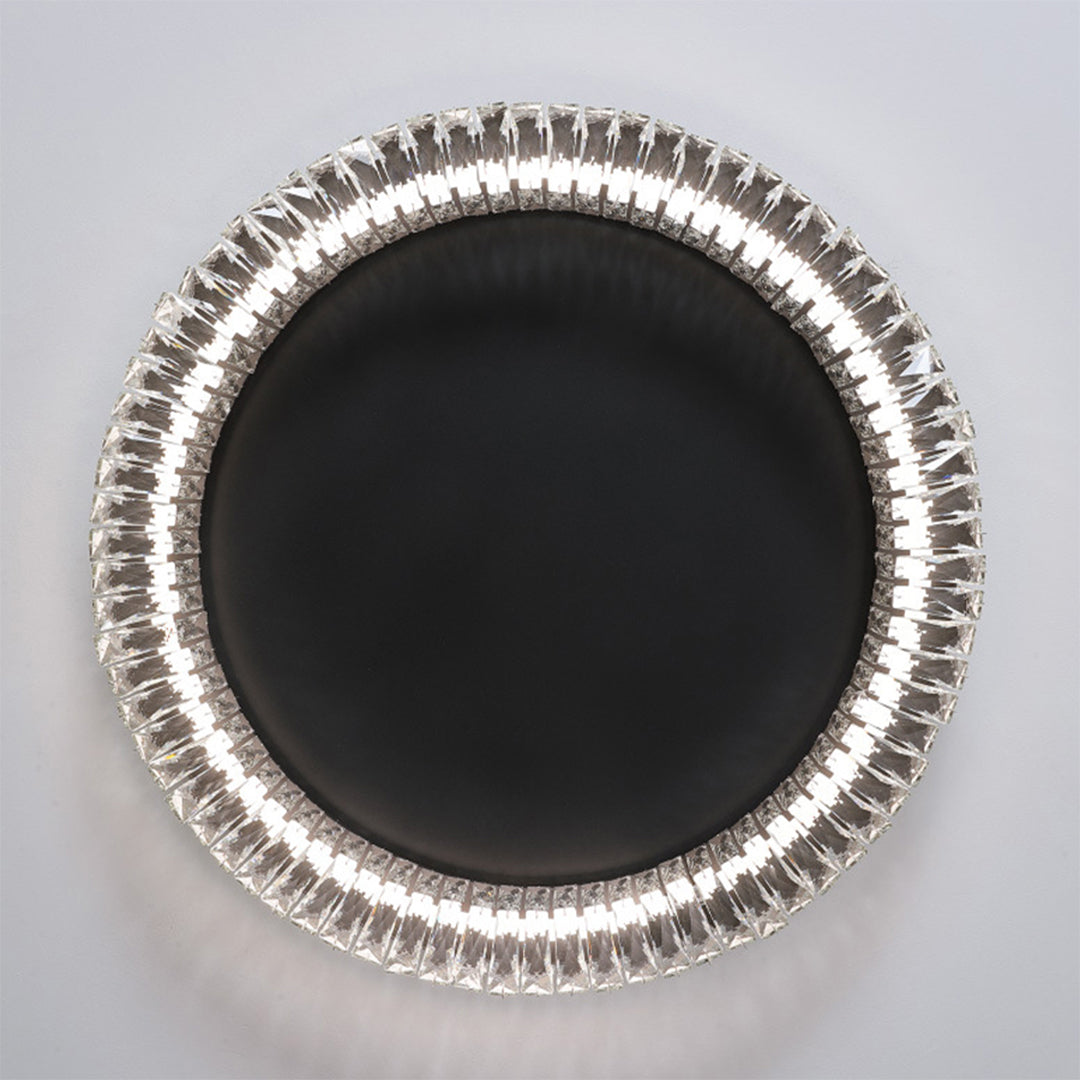 Nero Round LED Flush Mount Ceiling Light with Crystal Accents