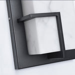 Black Stainless Steel Outdoor Wall Sconce with Marble Shade